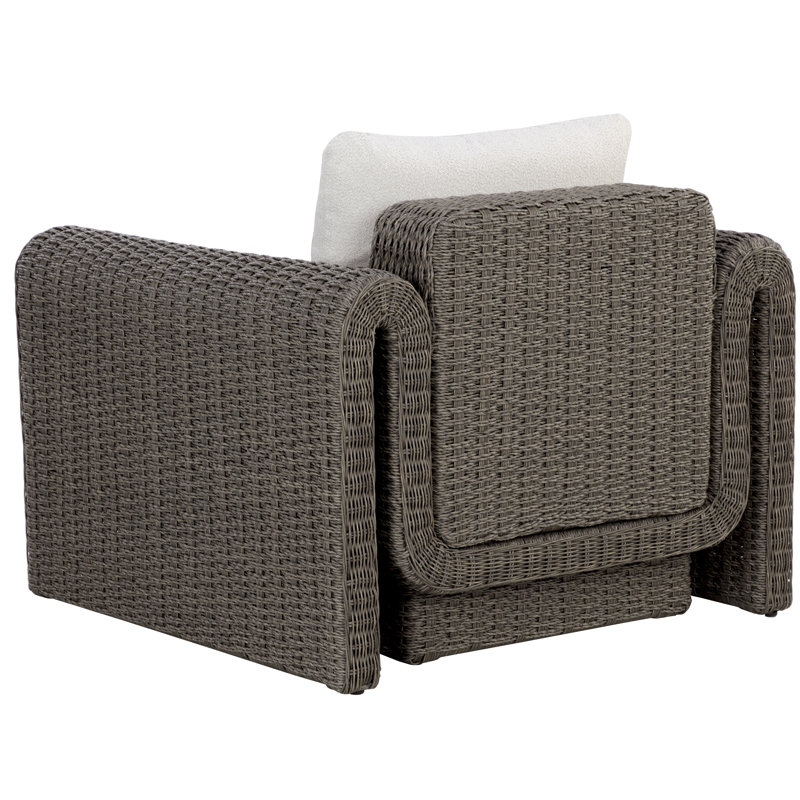 Chaise de patio avec coussins Edid, Gris