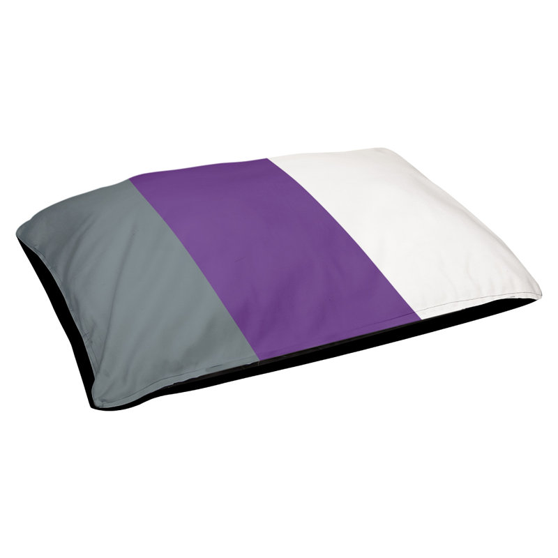 Coussin Designer, Grand (L 40 po x l 50 po), Gris ardoise / mauve / blanc