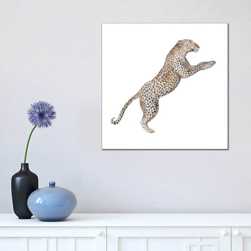 Leaping Leopard by Wandering Laur - Wrapped Canvas Print, 45.72 cm H x 45.72 cm W x 1.91 cm D