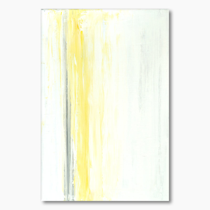Vvgray And Yeollow Abstract Merging - Art mural moderne et contemporain sur toile, H 32 po x l 16 po x P 1 po, Toile tendue