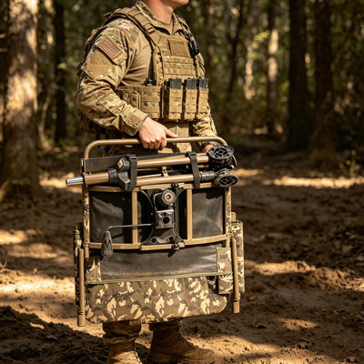 Chaise de salle à manger pivotante à 360° ultra-résistante – Siège pliable silencieux pour la recherche et le camping – Portable, sans montage, capacité de 150 kg, avec sangle de transport – Camouflage