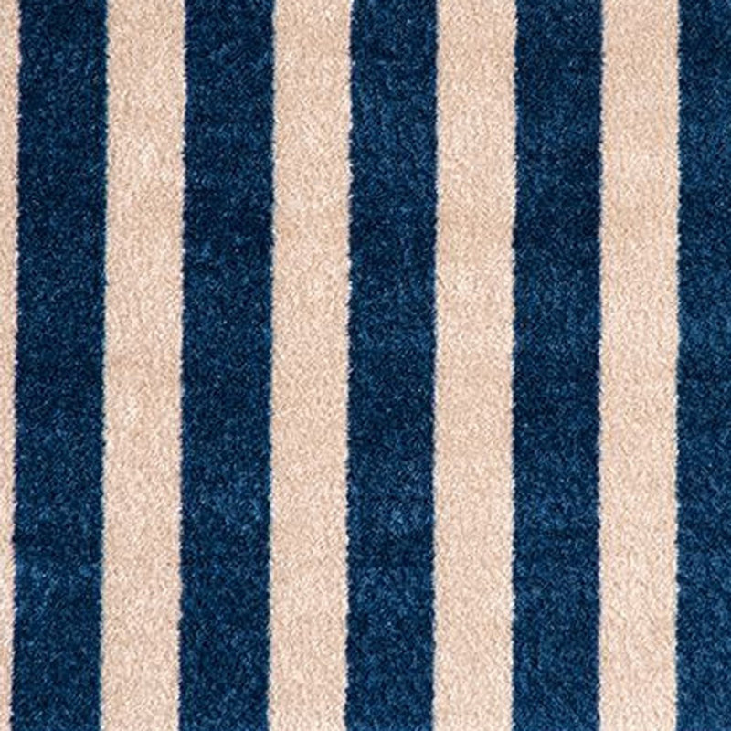 2' x 3' Navy And Sand Striped Tufted Washable Non Skid Area Rug, Rectangle 2' x 2'3"