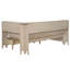 Lit de jour simple en bois avec tablettes de rangement et 3 tiroirs-1220640917