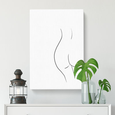 Line Female Form - Wrapped Canvas