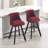 COOLMORE Set Of 2,Back Pull Point Design, Velvet Material, 360 Degree Rotation, Back Pull Loop Detachable Design, Rivet Decoration, Square Foot Wooden Bar Chair