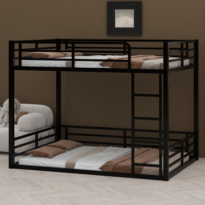Metal Floor Bunk Bed Frame,Heavy-Duty Bunk Bed For Kids, Teens, Adults