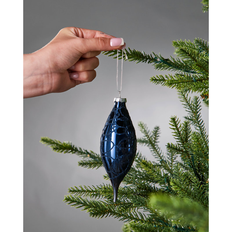 14.71cm Solid Colour Plastic / Acrylic Bauble, Navy Blue
