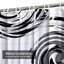 Rideau de douche à motif rétro noir et blanc avec 12 crochets-1053786974