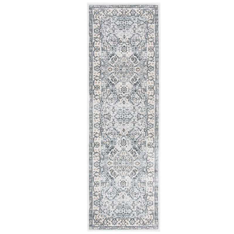 Tennyson Abstract Ivory/Sage/Grey Area Rug, Runner 2'2" x 8'