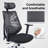 Ergonomic Office Chair with 3D Headrest & Mesh Back - Fully Adjustable Task Chair