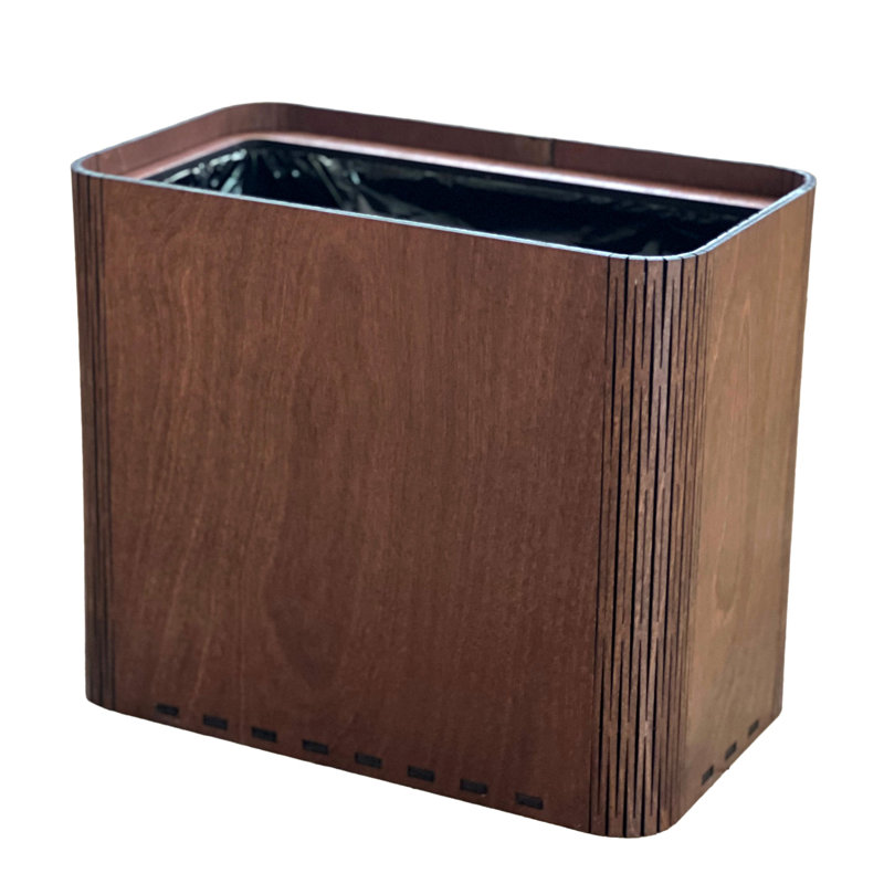 Poubelle mince en bois avec couvercle pour salle de bain, chambre à coucher et bureau | Corbeille à déchets et poubelle étroite et étroite