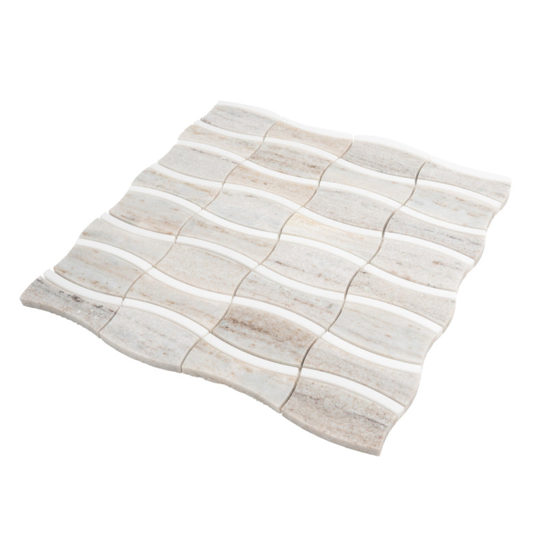 Carreau de mur et de sol en mosaïque de marbre blanc chaud 12 x 12 Mirage (5,04 pieds carrés / caisse) - paquet de 5