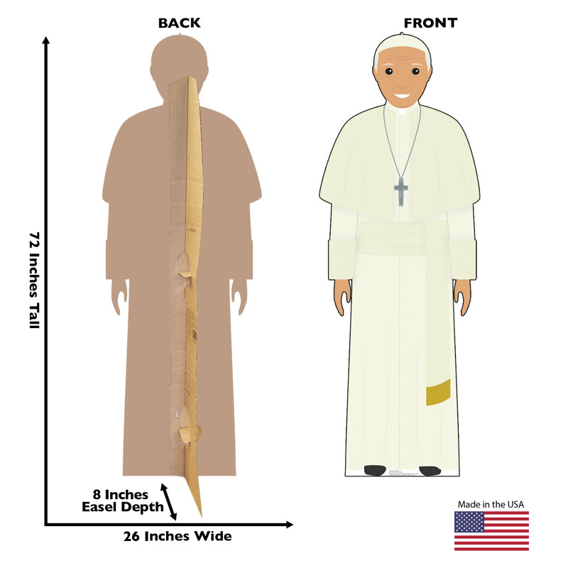 Life-Size White Outfit Pope Cardboard Standup
