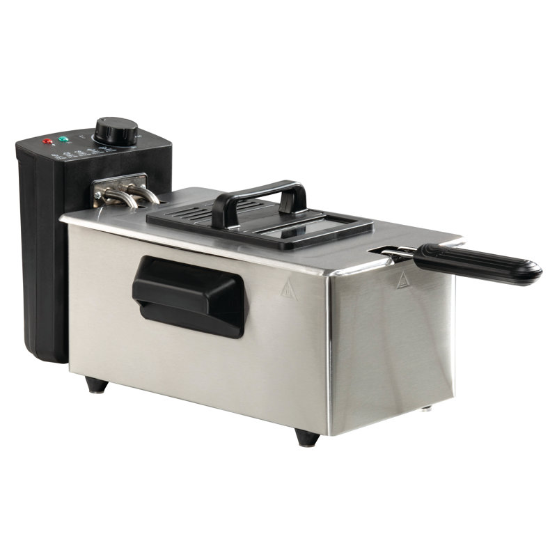 Daewoo 2000W 3L Deep Fat Fryer With Clear Glass Viewing Window Stainless Steel