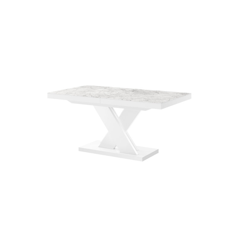 Danyar Extendable Dining Table, White, White/Black