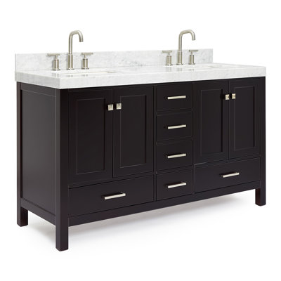 Meuble-lavabo double 72 po avec dessus de meuble-lavabo Cambridge
