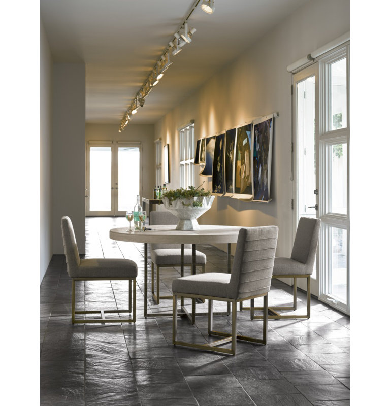 Gray Upholstered Metal Contemporary Side Chair