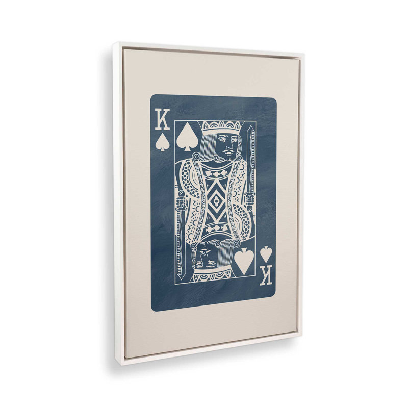 Impression sur toile Denim King Card, H 18,75 po x l 12,75 po, Blanc opaque