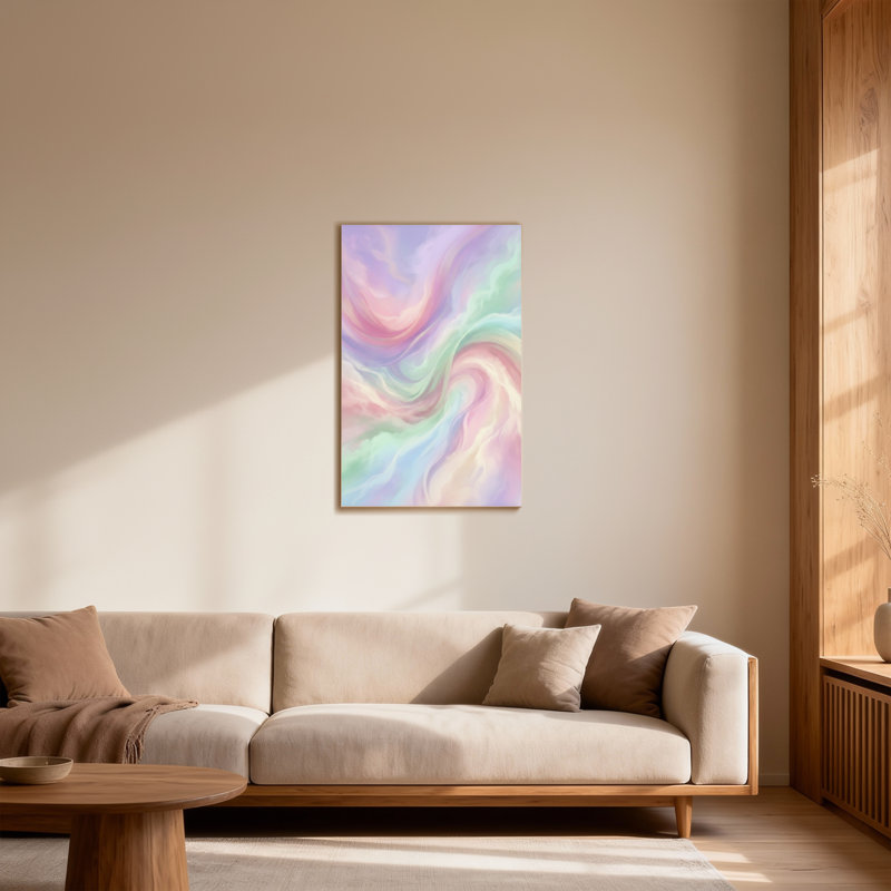 «Abstract Pastel Swirls», reproduction d'art sur toile abstraite, H 24 po x l 16 po