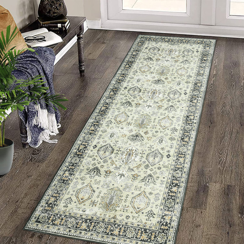 Tapis Dalhia avec envers antidérapant, Tapis de couloir 2 pi x 6 pi