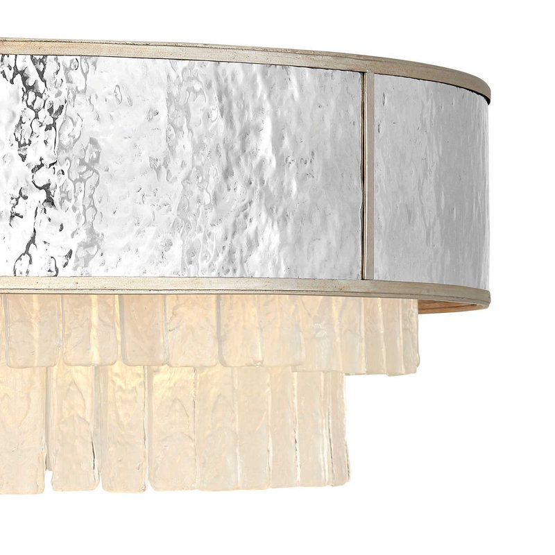 Reverie 8 - Light Unique Drum Chandelier, 26" H x 36" W x 36" D