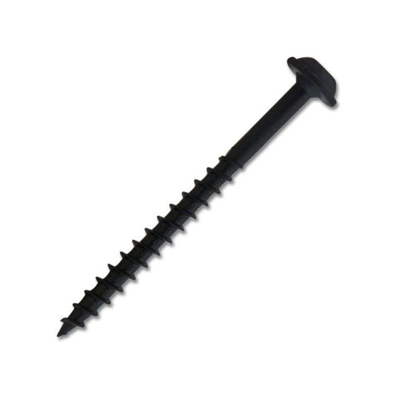 #8 x 2 in. Black Square Round Washer Head Coarse Thread Self-Tapping
