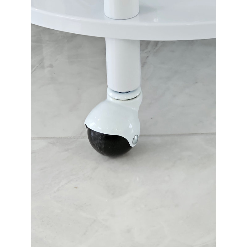 Metal Globe Bar,  White/Silver 
