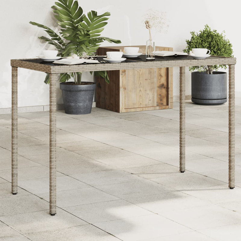 Pereno Rectangular Outdoor Dining Table , 115cm cm W 54cm cm D, Grey