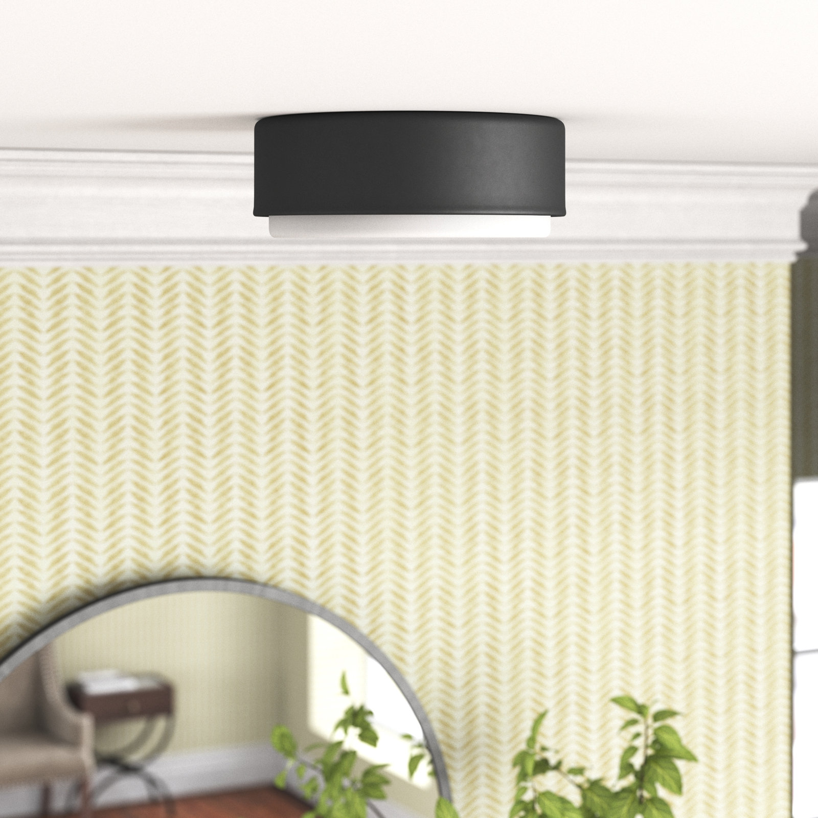 Fitzgerald 2 Light Glass Flush Mount, Black