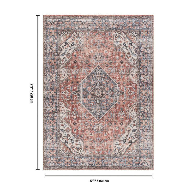 Multi Color Special Design Area Rug, Rectangle 5'3" x 7'3"