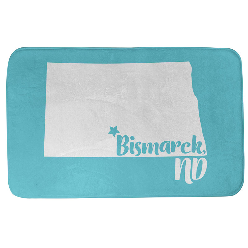 Tapis rectangulaire antidérapant pour salle de bain, L 17 po x L 21 po, Sarcelle, Memphis, Tennessee