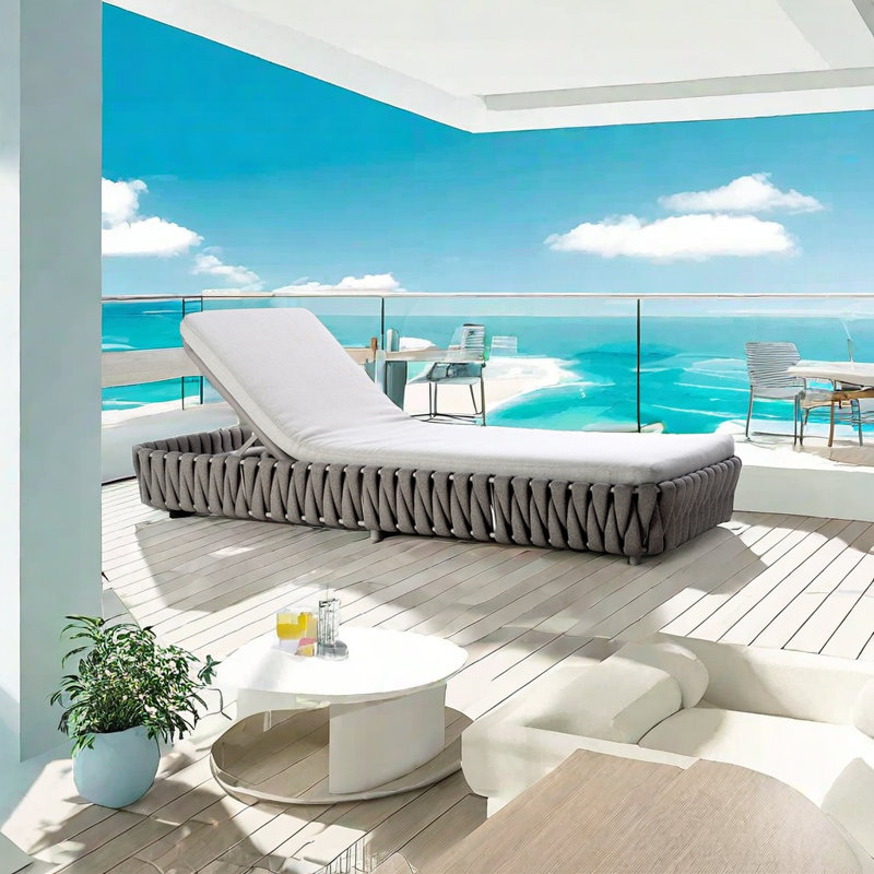 Chaise longue en osier Pompano