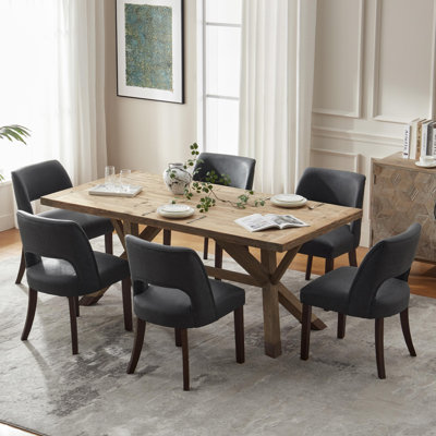 Chaise de salle à manger rembourrée en similicuir (ensemble de 6)
