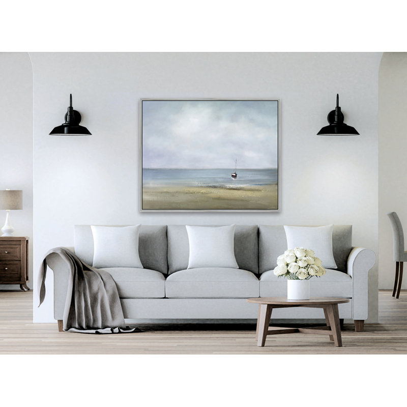 Serenity At Shore Painting, Silver