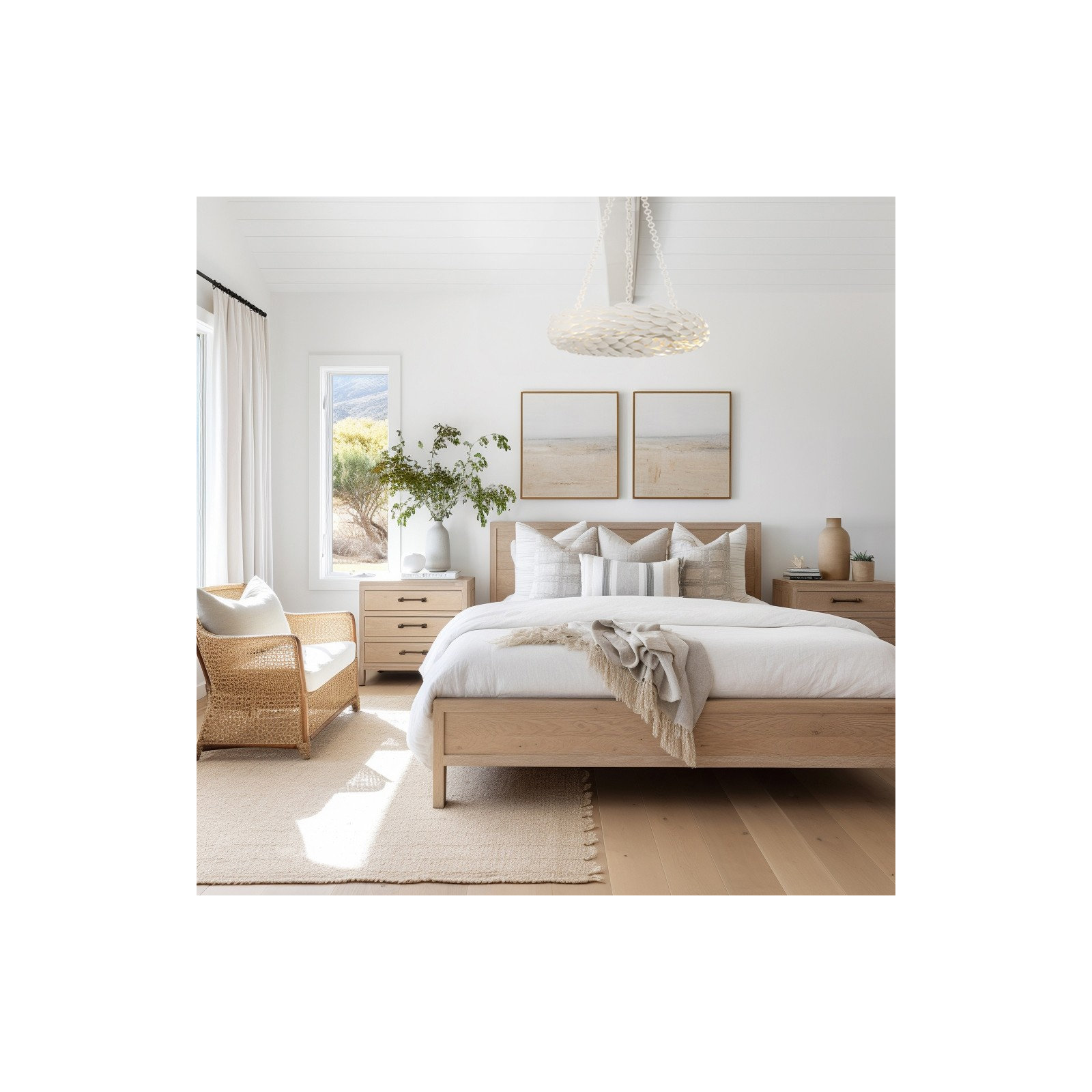 6 - Light Dimmable Chandelier, Matte White