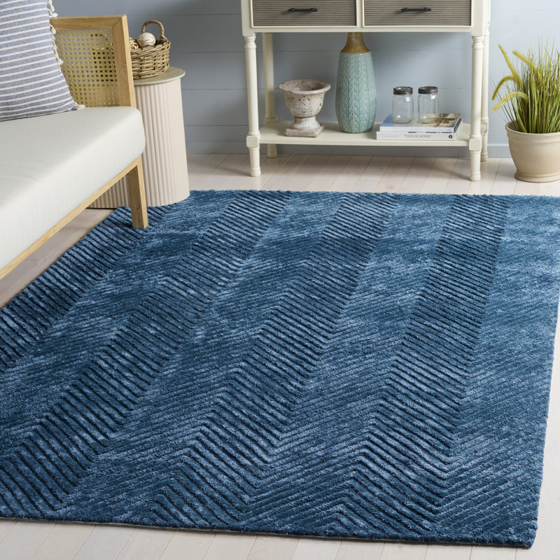 Glamour 801 Hand Tufted 80% Wool; 10% Viscose; 10% Cotton Chevron Rug, 5'-0" X 8'-0" Rectangle