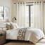 Linen Blend Semi Sheer Grommet / Eyelet Curtain Panel Pair-1497042904-1495260217