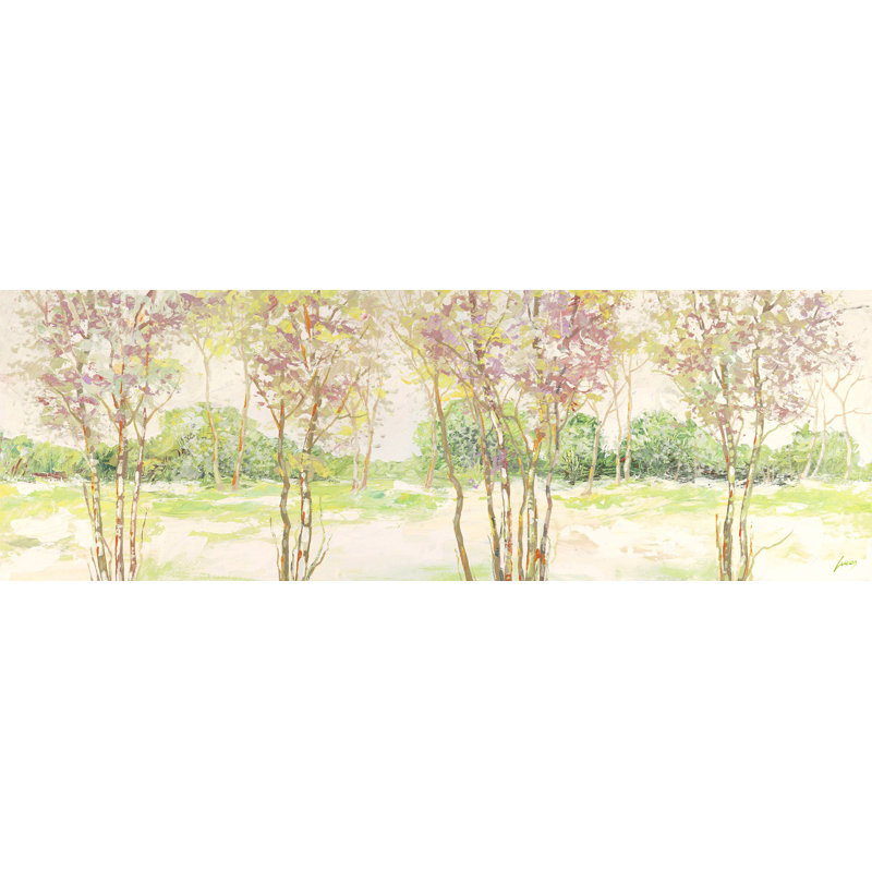 Birch Forest by Lucas - Wrapped Canvas Painting, 40cm H x 120cm W x 4cm D