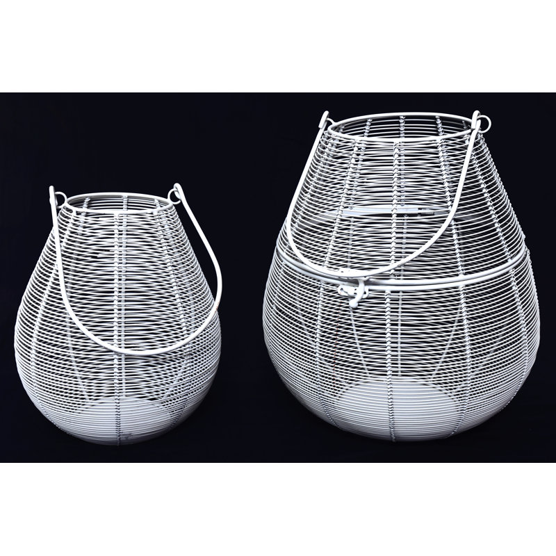 Metal Floor Lantern, White