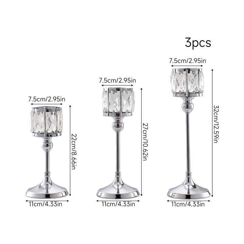 Crystal + Iron Candelabra, Silvery