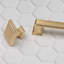 Brushed Brass Square D-Bar Handle and Coordinating Square Knob-126282155