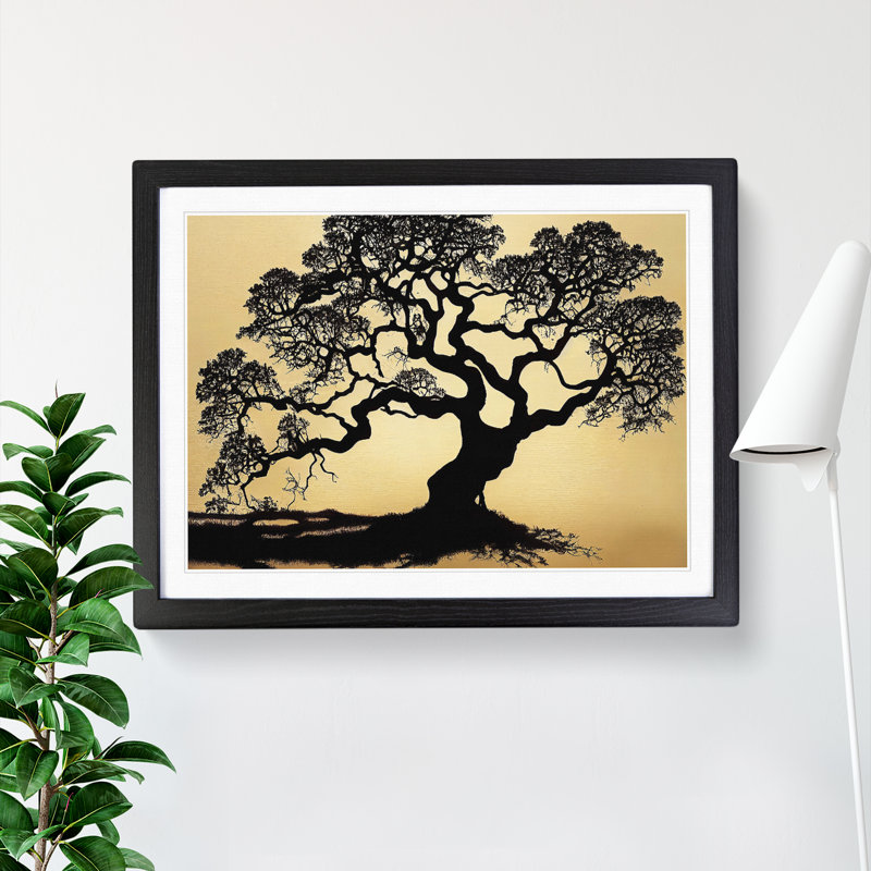 Great Oak Tree - Single Picture Frame Print, Black Framed, 46cm H x 64cm W x 2cm D