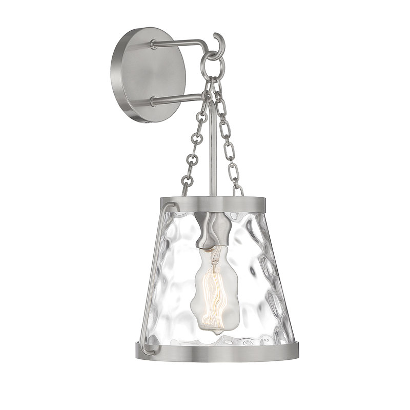 Caaliyah Metal Armed Sconce in Satin Nickel, Satin Nickel