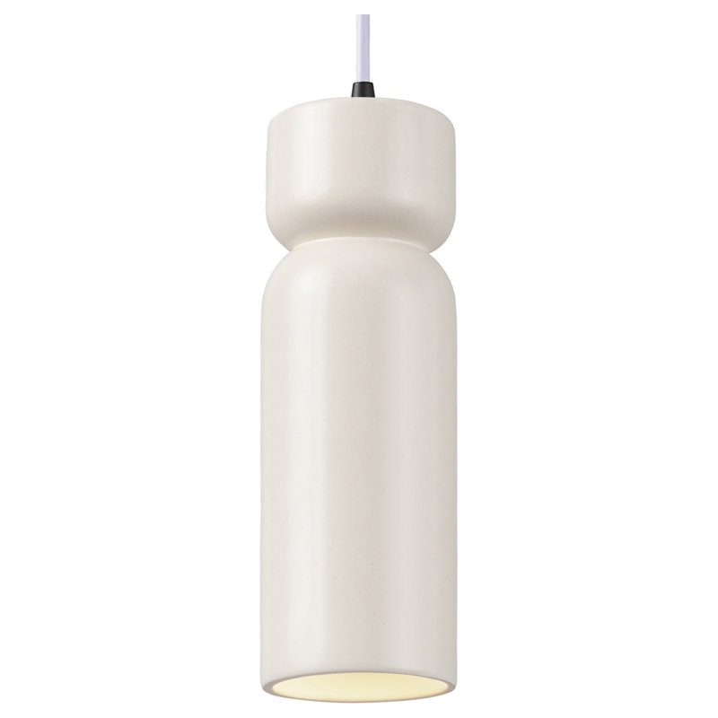 Luminaire suspendu sablier 1 lumière Ashford, Noir mat, Blanc mat