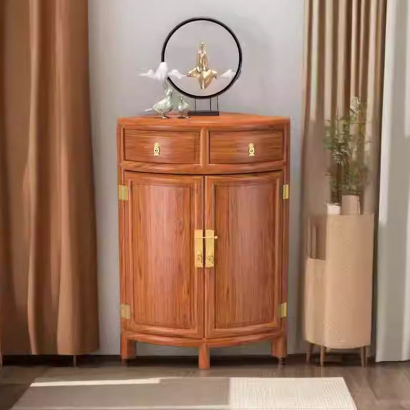 Cherry wood colour Solid Wood Corner cabinet