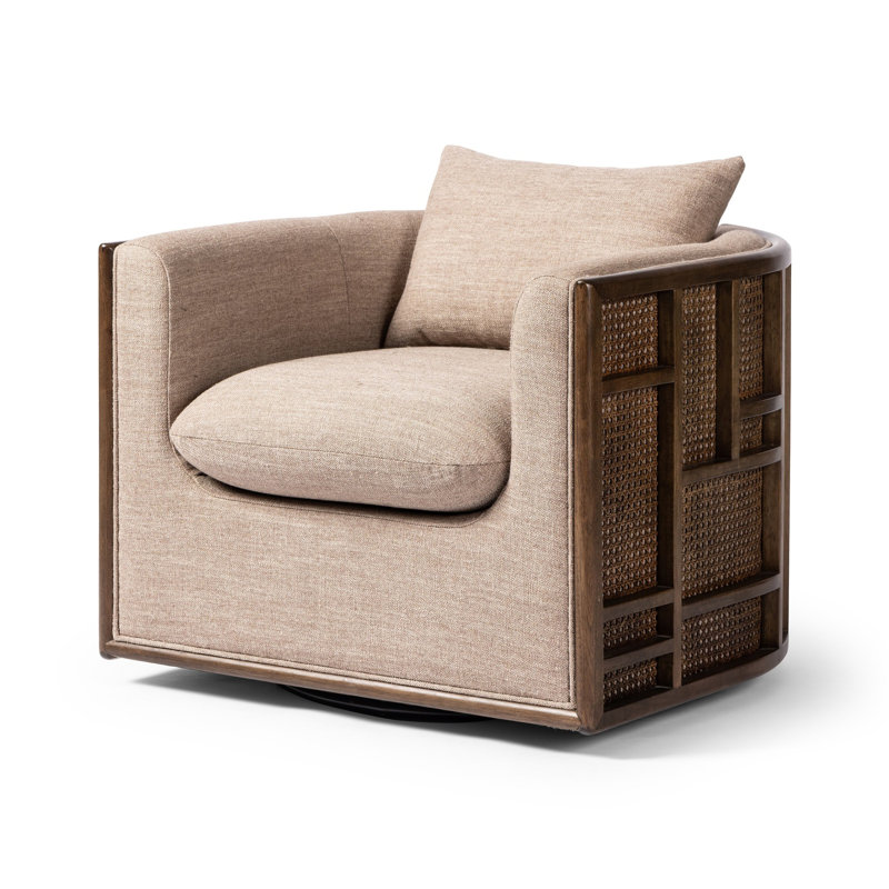 June Swivel Armchair, Alcala Fawn Polyester Blend