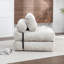 Fauteuil-lit convertible, lit simple pliable beige avec coussin et soutien lombaire, idéal pour un lit dans une chambre d'amis, mousse à déchiquetage confortable pour le dossier du fauteuil