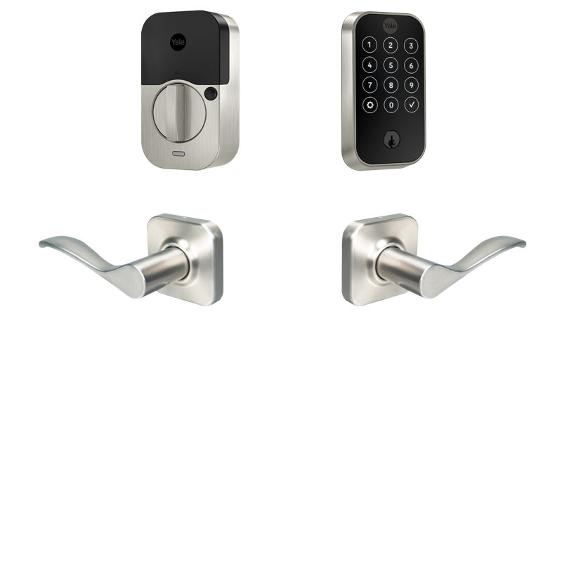 Écran tactile Yure Assure Lock 2 de Yale avec Wi-Fi et levier Norwood, Nickel satiné