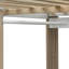 Lit mezzanine double en bois avec tablettes de rangement intégrées, tringles à vêtements et bureau-712444653
