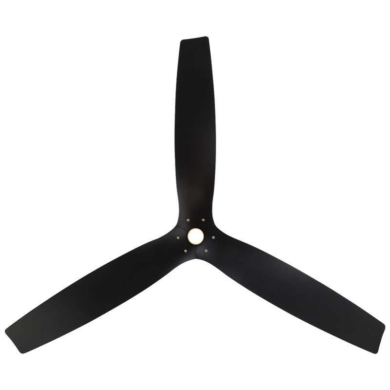 Spinster 60'' Smart Ceiling Fan with LED Light and Bluetooth Remote Control Included, Matte Black/Gold